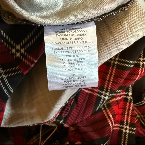 NEW Copper Key Plaid Dress Puff Sleeve Square Neck Milkmaid Smock Back Red Sz M - Picture 4 of 7